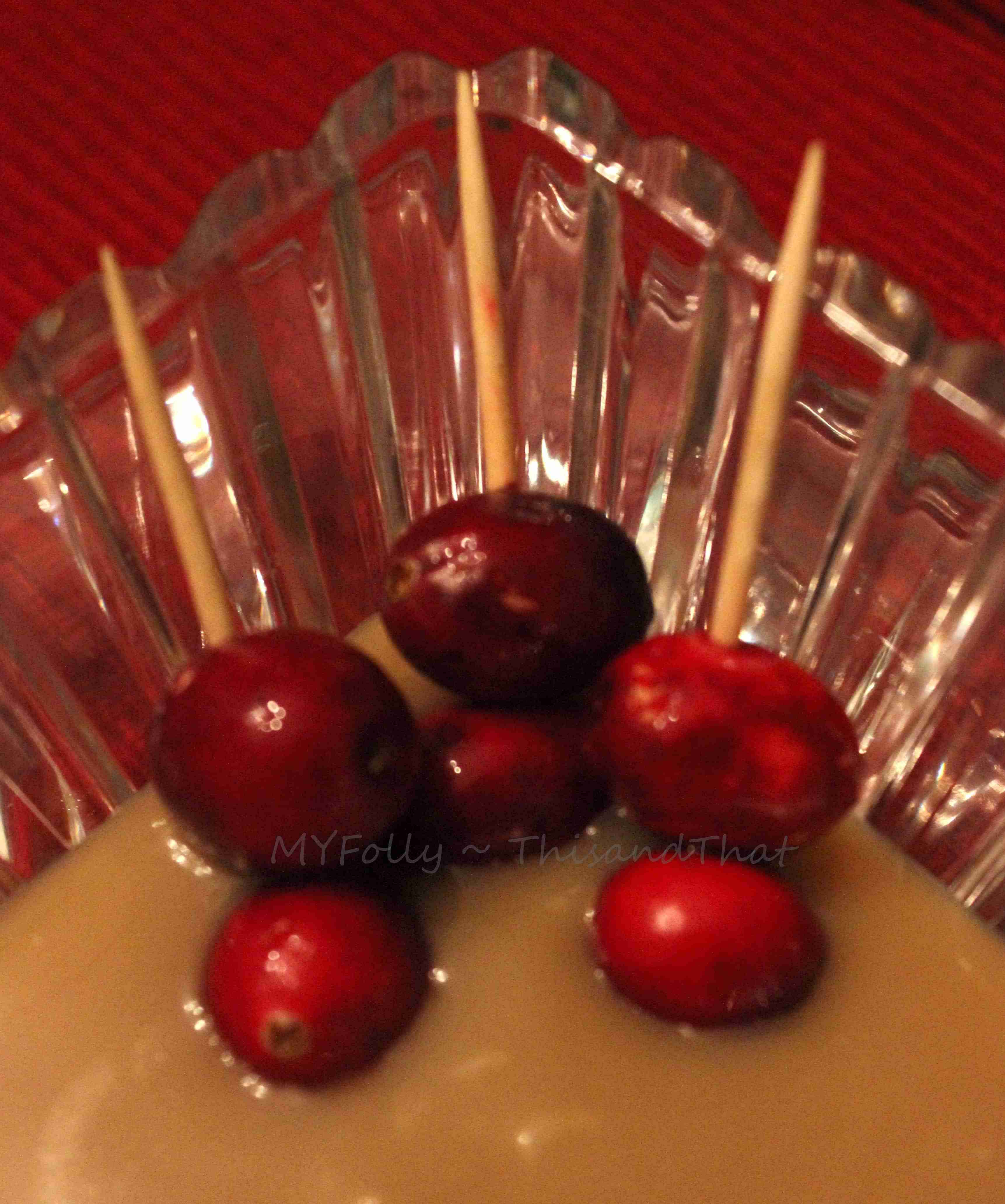 Cranberries with Salted Caramel Dip