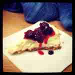 Goat Cheese Cheesecake with Cranberry Sauce Topping