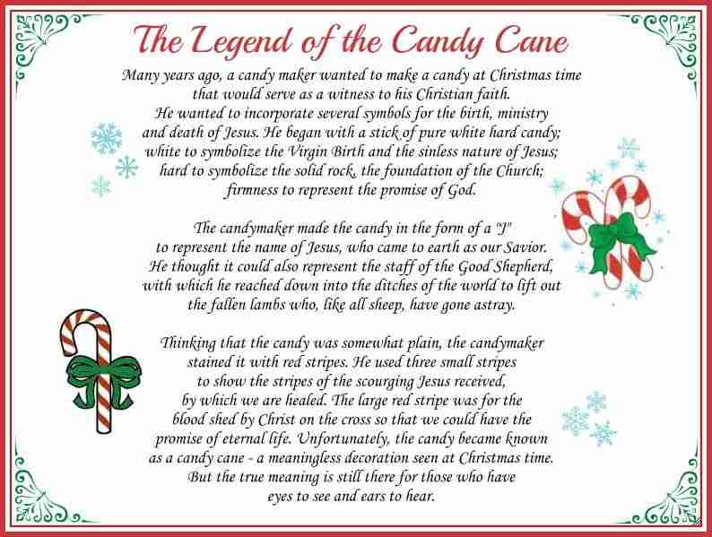 Legend of a Candy Cane Printable