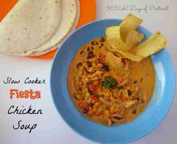 Crock Pot Chicken Fiesta Soup Via 365ish Pins
