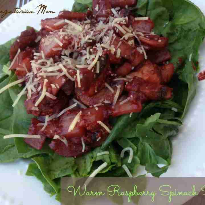 Warm Raspberry Spinach Salad