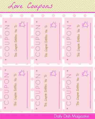 Easy Homemade Valentine ~ Love Coupons ~ Free Printable