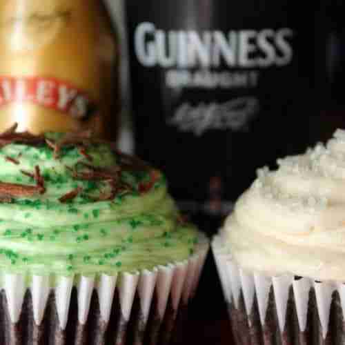 Guinness Cupcakes with Bailey's Frosting