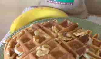 Banana Walnut Waffles ~ Daily Dish Magazine #waffles, #walnuts, #banana