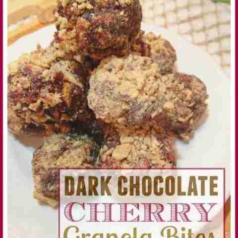 Dark Chocolate Cherry Granola Bites