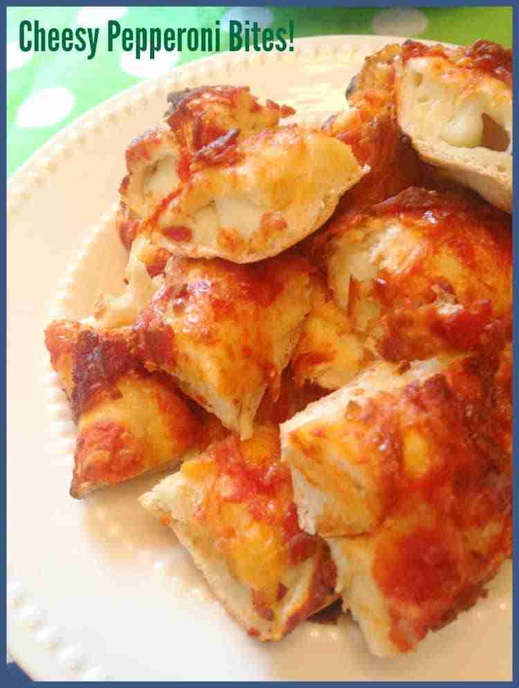 Cheesy Pepperoni Bites with Digiorno Stuffed Crust Pizza