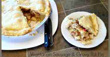 Vegetarian Sausage and Gravy Pot Pie | #SoySwaps