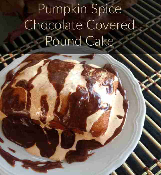 Pumpkin Spice Chocolate Covered Pound Cake