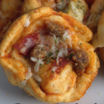 Pizza Wheels, easy to make with Pilsbury Crescent Dough Sheets and Armour Toppables.