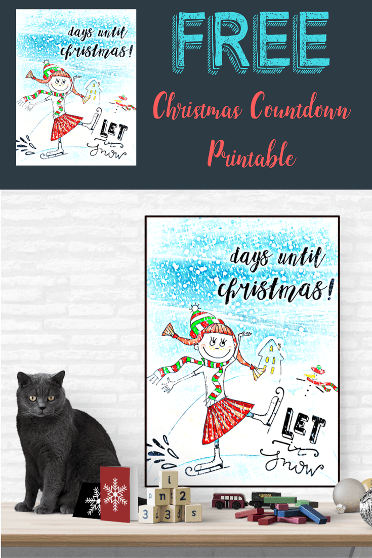 Let it Snow Christmas Countdown Printable Art