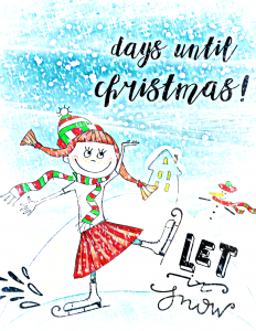 Let it Snow Christmas Countdown Printable Art