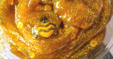 Gold Glitter Honey Bee Slime Recipe