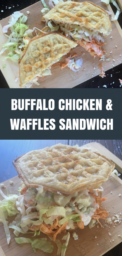 Buffalo Chicken and Waffles Sandwich