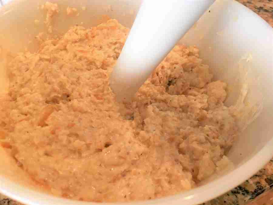mixing french onion dip