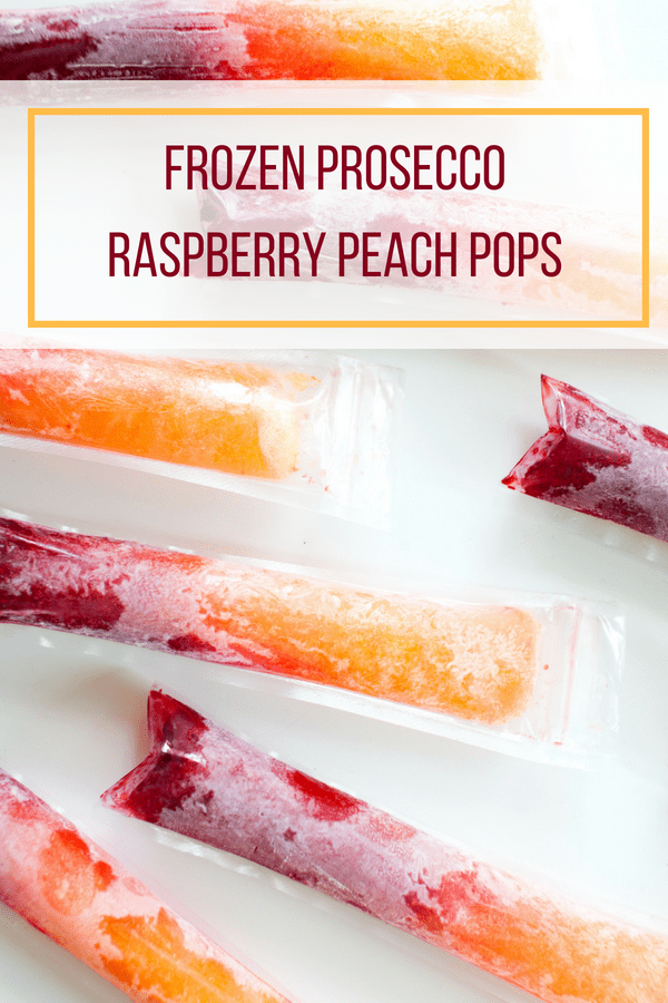 Frozen Prosecco Raspberry Peach Pops