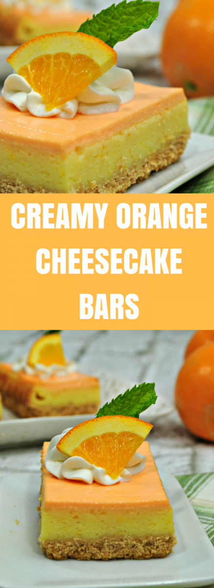Creamy Orange Cheesecake Bars