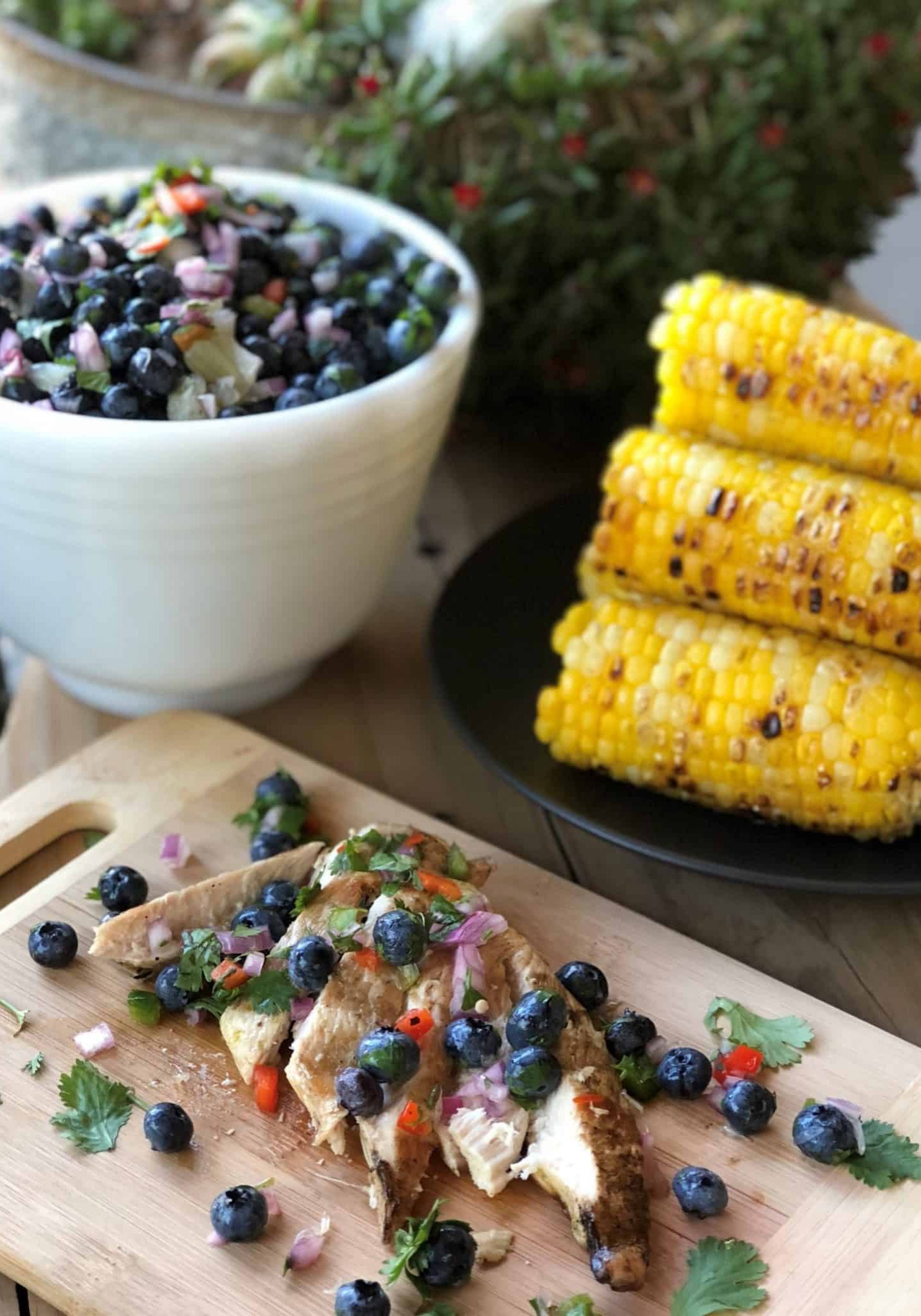 Grilled Chicken with Blueberry Lime Salsa